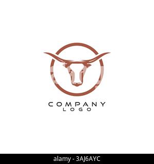 Design-Vektor mit Kuhkopf-Logo Stock Vektor