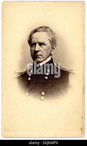 John Adams Dix, ein Gewerkschaftsgeneral und Staatsmann, ist auf diesem Foto zwischen 1861 und 1865 abgebildet. Dix ist bekannt für seine Dienste im Bürgerkrieg und seine Führung während der Verteidigung von Baltimore. Stockfoto