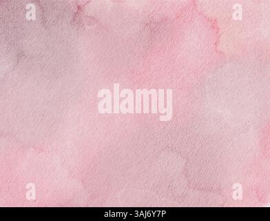 Ein weicher, pastellrosa Aquarellhintergrund mit einer subtilen, körnigen Textur. Mit glatter und gewaschener Farbe Stock Vektor