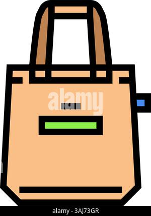 Tuch Einkaufstasche Farbe Symbol Vektor Illustration Stock Vektor