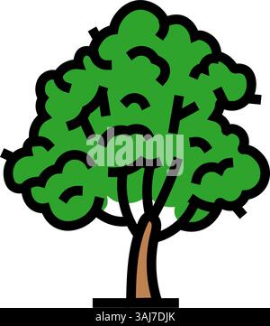 Baum umweltbewusste Farbe Symbol Vektor Illustration Stock Vektor