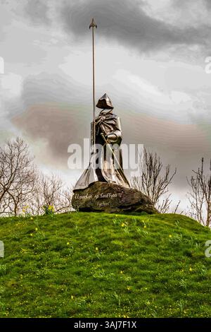 Denkmal für Llywelyn ap Gruffyd Fychan in Llandovery, Wales Stockfoto