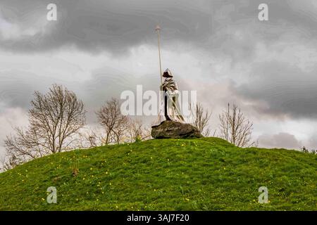 Denkmal für Llywelyn ap Gruffyd Fychan in Llandovery, Wales Stockfoto