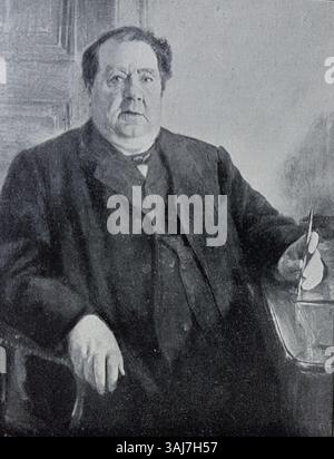 Ein Porträt des schwedischen Herstellers Åkerlund, gemalt von Oscar Björck, das den Stil des Künstlers und den schwedischen Realismus seiner Zeit widerspiegelt. Stockfoto