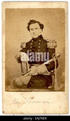 Ein Foto von Thomas West Sherman, aufgenommen zwischen 1861 und 1865. Sherman war während des Amerikanischen Bürgerkrieges General der Gewerkschaft und diente in verschiedenen Feldzügen. Stockfoto