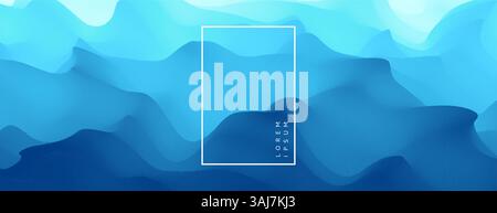 Blau abstrakte Ocean Marine. Meer Oberfläche. Wasser Wellen. Natur Hintergrund. Vector Illustration für Design. Stock Vektor