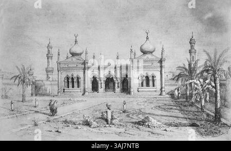 Diese zweite Darstellung von Girolamo Gianni, die zwischen 1875 und 1895 entstand, zeigt den Osmanischen Friedhof in Malta und bietet einen detaillierten Blick auf die Stätte und ihren historischen Kontext. Stockfoto