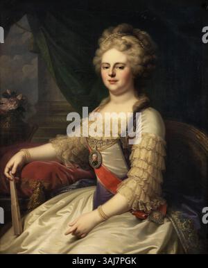 Ein Porträt von Maria Feodorowna (Sophie Dorothea von Württemberg) aus dem Jahr 1867, gemalt von Josef Anton Gegenbauer nach Lampi. Das Öl auf Leinwand misst 116 x 97 cm und ist links unten signiert und datiert. Stockfoto