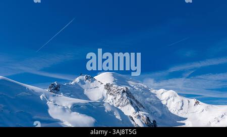 Fantastische Aussicht auf Mt. Mont Blanc von Aiguille du Midi Aussichtsplattform, Mont Blanc, Chamonix, Frankreich Stockfoto