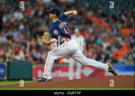 20. August 2017: Der Houston Astros Starting Pitcher Brad Peacock (41) ist der Starting Pitcher bei einem Major League Baseball Spiel zwischen den Oakland Athletics und den Houston Astros im Minute Maid Park in Houston, Texas. Chris Brown/CSM(Kreditbild: &Copy; Chris Brown/CSM via ZUMA Wire) Stockfoto