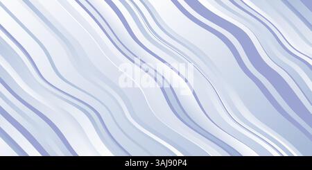 Abstrakter Vektorhintergrund mit weißer und blauer Welle. Glatter Linienhintergrund, verschwommenes Muster. Leichte, helle Textur. Stock Vektor