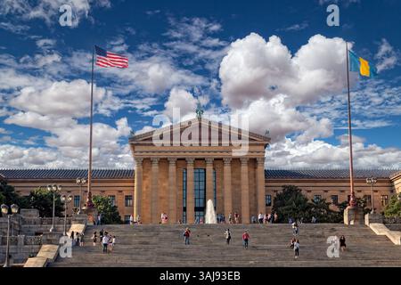 Das Philadelphia Museum of Art zählt zu den größten Kunstmuseen in den Vereinigten Staaten. Stockfoto
