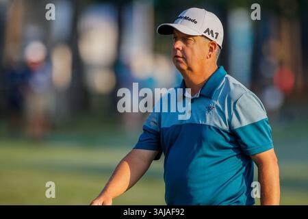 10. August 2017: Scott Hebert aus den Vereinigten Staaten geht in der ersten Runde der 99. PGA Championship im Quail Hollow Club in Charlotte, NC, zum 11. Abschlag. (Scott Kinser/Cal Sport Media)(Credit Image: &Copy; Scott Kinser/CSM via ZUMA Wire) Stockfoto