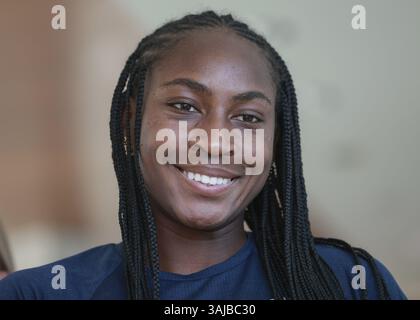 Coco Gauff, Porträt, Porträt, Pressekonferenz, Pressekonferenz Tennis - Dubai Tennis Championships - Dubai - WTA 1000 - Dubai Duty Free Tennis St Stockfoto