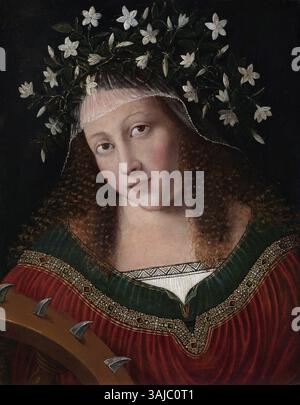 Bartolomeo Venetos Gemälde der Heiligen Katharina von Alexandria wurde um 1520 gekrönt und befindet sich heute in der Kelvingrove Kunstgalerie und dem Museum. Stockfoto