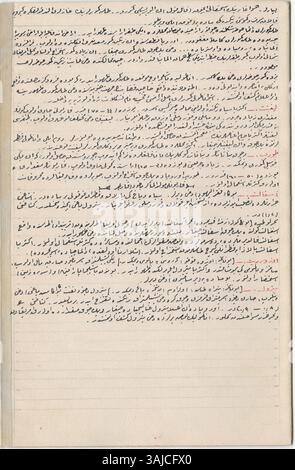 Abdürrrahim Hilmi Beys Osmanisches Manuskript World Encyclopedia ist ein wertvolles wissenschaftliches Werk aus dem Jahr 1918, das sich mit der historischen und religiösen Bedeutung Mekkas befasst. Das Manuskript enthält über 580 Seiten, darunter 380 Karten, die alle handgezeichnet sind mit Gold- und Silberverzierungen, die einen einzigartigen Blick auf die Welt in osmanischer kartographischer Tradition bieten. Stockfoto