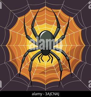 Spinnennetz und Spinnen Stock Vektor