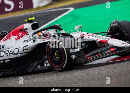 Suzuka Circuit, Mie, Japan. 6.April 2025; Yuki Tsunoda aus Japan und Oracle Red Bull Racing während des Grand Prix von Japan in der Formel 1 Credit: Jay Hirano/AFLO/Alamy Live News Stockfoto