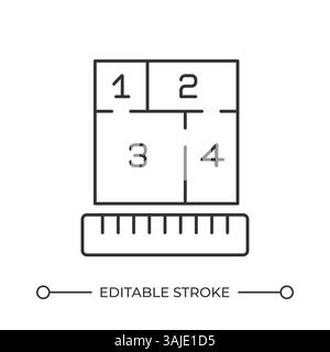 Symbol der quadratischen Messlinie des Gehäuses Stock Vektor