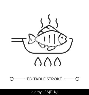 Symbol für Röstfischlinie Stock Vektor