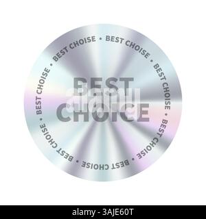 Holografisches Stickerset mit glänzenden Abzeichen mit metallischem Farbverlauf, beste Tags für Unternehmen Stock Vektor