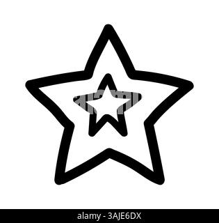 Doodle Star. Symbol für handgezeichnete Scribble-Skizzen. Handgezeichneter Stern der Grunge-Linie Stock Vektor