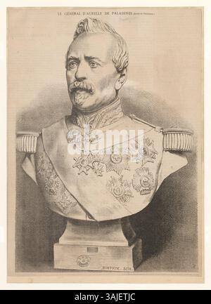 Diese Lithografie aus der Sammlung Boyer zeigt General Louis d’Aurelle de Paladines, einen französischen Offizier, der für seine Rolle während der französischen Feldzüge des 19. Jahrhunderts bekannt ist. Stockfoto