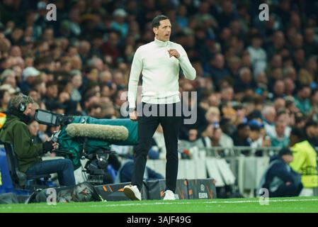 London, Großbritannien. Januar 2015. Dino Toppmöller, Manager von Eintracht Frankfurt beim Tottenham Hotspur FC gegen Eintracht Frankfurt UEFA Europa League Viertelfinale 1. Legspiel im Tottenham Hotspur Stadium, London, England, Vereinigtes Königreich am 10. April 2025 Credit: Dylan Hepworth/Every Second Media Credit: Every Second Media/Alamy Live News Stockfoto