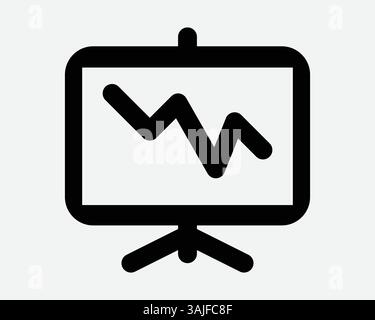Diagrammdiagramm Auf Dem Display Symbol Geschäftspräsentation Marktdaten Bewertung Aktie Kurs Wirtschaft Finanzen Projektion Trendlinie Vektorzeichen Stock Vektor