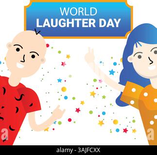 Glückliche Familie, Welt-Lachtag-Vektor-Illustration Stock Vektor