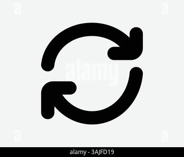 Neu Laden Symbol 'Linie Aktualisieren' Kreisförmiges Kreiszeichen Symbol 'Rundzyklus' Wiederverwenden Drehen/Drehen/Drehen/Rücksetzen Schleife Wiederholen' Bewegung Ändern Grafikvektor Wiederholen Stock Vektor