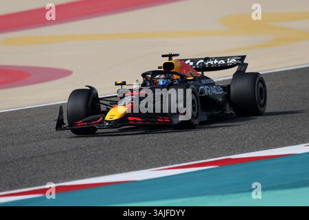 37 IWASA Ayumu (jpn), Red Bull Racing RB21, Action während des Formel 1 Golf Bahrain Grand Prix 2025, 4. Runde der FIA Formel 1 Weltmeisterschaft 2025 vom 11. Bis 13. April 2025 auf dem Bahrain International Circuit in Sakhir, Bahrain - Foto Xavi Bonilla / DPPI Stockfoto