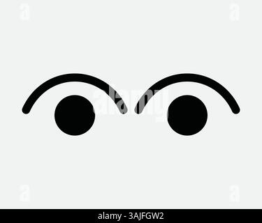 Zwei Augen schauen beobachten Cartoon Gesicht Gesicht Gesichtsmerkmal Auge Blick beobachten Beobachtung Stare Vision CCTV Open Human Icon Zeichen Symbol Vektor Kunstwerk Stock Vektor
