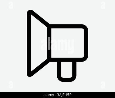 Megaphone Lautsprecher Ankündigung Kommunikationsgerät Umrisslinie Symbol Zeichen Nachricht Nachricht Nachricht Laute Warnung Verkauf Sprache Achtung Audio Stock Vektor