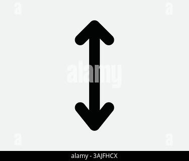 Nach-Oben-Unten-Pfeil-Symbol Skala Pfeilspitze Punktzeiger Anheben Aufzug Anheben Decend Hochladen Form Kontur Vektor Grafik Fortschritt Balkengrafik Schwarzes Lin Stock Vektor