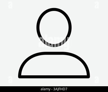 Social Media Konto Mitglied Login Gliederung Mensch Form Person Avatar ID Admin Anmelden Leute Mann Porträt Identität Schwarz weiß dünner Vektor Symbol Zeichen Sym Stock Vektor