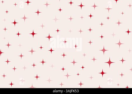 Minimaler y2k-Hintergrund mit Sternen, Funkeln und Sternenmuster. Einfache trendige Vektor-Illustration Stock Vektor