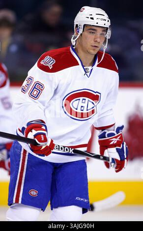 Februar 2009 - Calgary, Alberta, Kanada - Foto des NHL-Spielerprofils auf Matt D'Agostini von Montreal Canadiens während eines Hockeyspiels in Calgary. (Foto: © Larry MacDougal via ZUMA Wire) Stockfoto