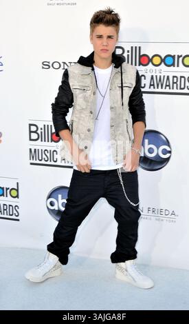 Mai 2012 - Las Vegas, NV, USA - LAS VEGAS - 20. MAI: Justin Bieber bei den Billboard Music Awards 2012 in der MGM Grand Garden Arena am 20. Mai 2012 in Las Vegas, NV (Credit Image: © hPa/Newscom via ZUMA Press) Stockfoto