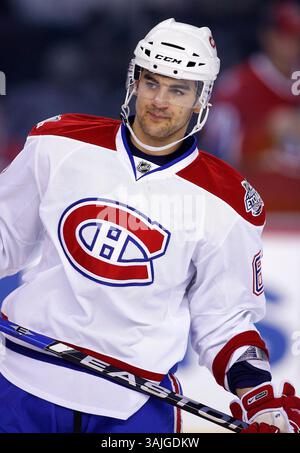 Februar 2009 - Calgary, Alberta, Kanada - Foto des NHL-Spielerprofils von Montreal Canadiens' Max Pacioretty während eines Hockeyspiels in Calgary. (Foto: © Larry MacDougal via ZUMA Wire) Stockfoto