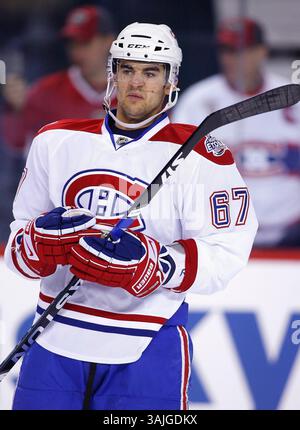 Februar 2009 - Calgary, Alberta, Kanada - Foto des NHL-Spielerprofils von Montreal Canadiens' Max Pacioretty während eines Hockeyspiels in Calgary. (Foto: © Larry MacDougal via ZUMA Wire) Stockfoto