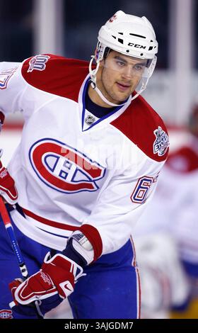 Februar 2009 - Calgary, Alberta, Kanada - Foto des NHL-Spielerprofils von Montreal Canadiens' Max Pacioretty während eines Hockeyspiels in Calgary. (Foto: © Larry MacDougal via ZUMA Wire) Stockfoto