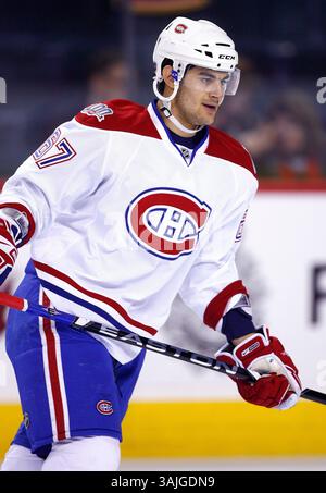 Februar 2009 - Calgary, Alberta, Kanada - Foto des NHL-Spielerprofils von Montreal Canadiens' Max Pacioretty während eines Hockeyspiels in Calgary. (Foto: © Larry MacDougal via ZUMA Wire) Stockfoto