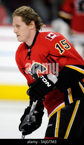 Januar 2011 - Calgary, Alberta, Kanada - Foto des NHL-Spielerprofils von Tim Jackman von Calgary Flames während eines Spiels in Calgary. (Foto: © Larry MacDougal via ZUMA Wire) Stockfoto