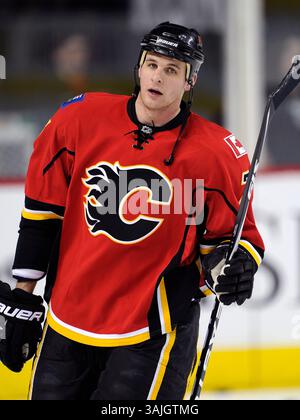 Januar 2011 - Calgary, Alberta, Kanada - Foto des NHL-Spielerprofils auf Adam Pardy von Calgary Flames während eines Spiels in Calgary. (Foto: © Larry MacDougal via ZUMA Wire) Stockfoto