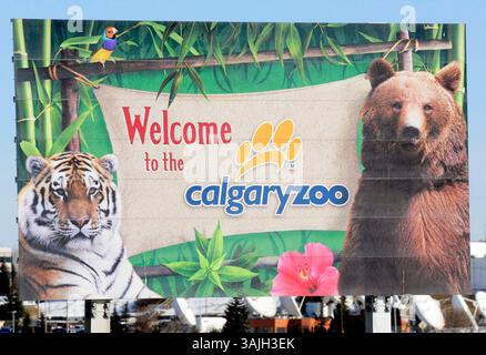 Februar 2012 - Calgary, Alberta, Kanada - Haupteingangsschild für den Calgary Zoo in Calgary, Alberta am Freitag. (Foto: © Larry MacDougal via ZUMA Wire) Stockfoto