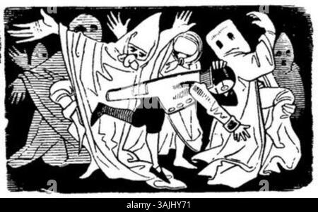 Eine weitere Illustration aus der Ausgabe der Fliegenden Blätter von 1846, die den satirischen Kommentar zu sozialen und politischen Fragen im Deutschland des 19. Jahrhunderts fortsetzt. Stockfoto