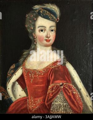 Dieses Porträt zeigt Marie Adélaide von Savoyen, Mutter Ludwigs XV., gemalt um die Wende vom 17. Zum 18. Jahrhundert. Das Gemälde wurde altehrwürdig umgestaltet und restauriert. Stockfoto