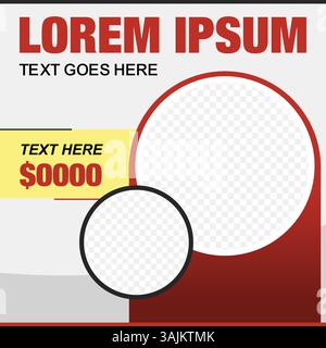 Einfaches und modernes Werbedesign in sozialen Medien Stock Vektor