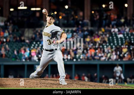 7. Juni 2017: Pittsburgh Pirates startete den Pitcher Chad Kuhl (39) im Rahmen des MLB-Spiels zwischen Pittsburgh Pirates und Baltimore Orioles im Oriole Park at Camden Yards in Baltimore, Maryland. Scott Taetsch/CSM(Kreditbild: &Copy; Scott Taetsch/CSM via ZUMA Wire) Stockfoto